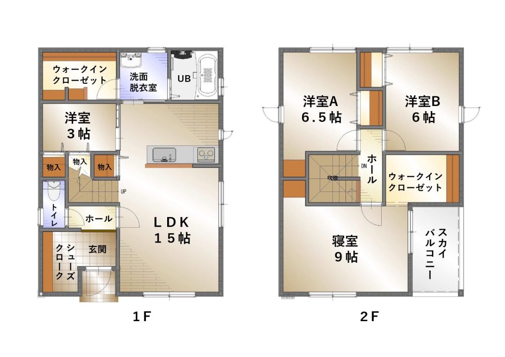 【4LDK】月々41,250円で持てる家 ～1階ウォークインクローゼット～の間取り図